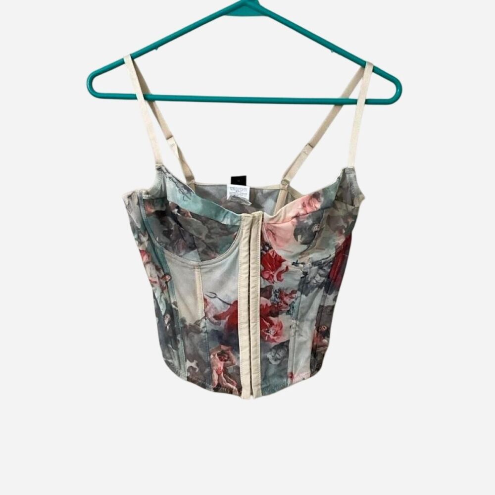 SHEIN Floral Corset Top Bustier Renaissance Print Camisole